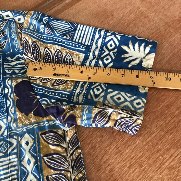 Blue Hawaii Hawaiian Shirt Men XL Blue Turtle Button Up Pocket Short Sleeve - Picture 9 of 11